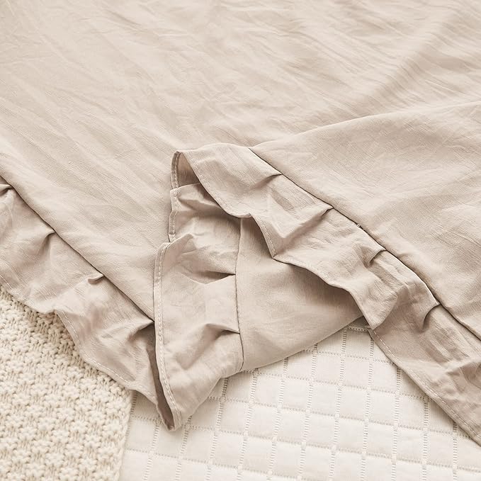 Taupe Body Pillow Cover 20x54inches Long Pillowcase Ruffled Pillowcases Shabby Chic Ruffled Fringe Decor Body Ruffled Pillow Sham Cute Pillowcase (1 Body, Taupe)
