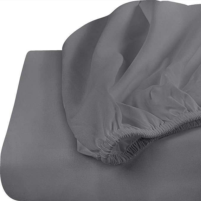 Utopia Bedding Twin Fitted Sheets - Bulk Pack of 4 Bottom Sheets - Soft Brushed Microfiber - Deep Pockets - Shrinkage & Fade Resistant - Easy Care (Twin, Grey)