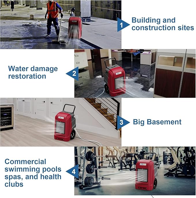 ALORAIR 190 Pints LGR Commercial Dehumidifier with Pump & Drain Hose, up to 2,600 Sq.Ft Industrial Dehumidifiers for Home, Water Damage Restore, Basements, Job Sites, 6 Years Limited Warranty
