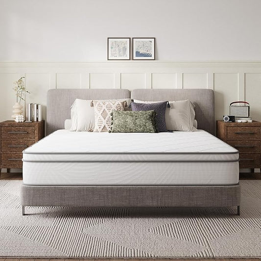 Novilla Full Szie Mattress 12 Inch, Full Mattress Hybrid- Medium Firm with Pocket Springs & Comfort Foam, Cooling Pressure Relief, CertiPUR-US Certified Mattress in a Box