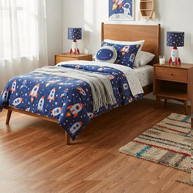 Merax Twin Size Solid Wood Platform Bed, Mid-Century Modern Bed Frame with Splayed Legs, 600 lbs Weight Capacity, No Box Spring Needed, Brown