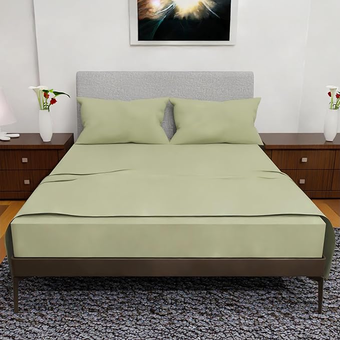 California King Sheet Sets – 4Pcs Cal King Bedding Set, Deep Pocket, Double Brushed Microfiber, Fade Resistant, Soft & Breathable Bed Sheets for Ultimate Comfort(Sage)
