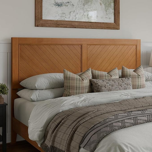 AFI, Canyon King Solid Wood Rustic Farmhouse Headboard, Light Toffee