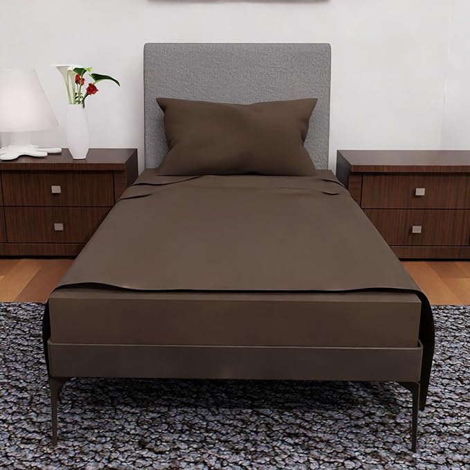 Twin Bedding Sets - 3-Pcs Set - Deep Pockets - Cooling Twin Bed Sheets - Soft and Breathable Twin Sheet Set -Twin Bedding for Luxurious Comfort - Bed Sheets Twin Size (Chocolate)