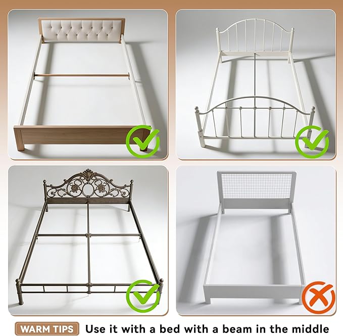 ROIL 2 Inch Twin Metal Box Spring Low Profile, Bunkie Board Bed Slat Replacement with Round Corners, 3500 lbs Capacity Heavy Duty Steel Slats, Easy Assembly, Noise Free