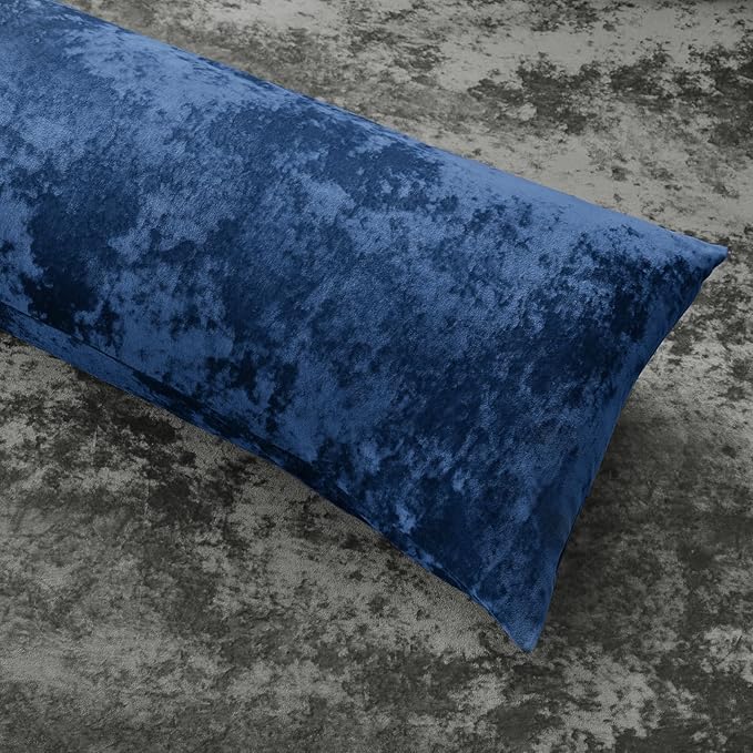 BEDELITE Velvet Body Pillow Cover with Zipper, Soft and Plush 20x54 Long Pillow Case, Velvety Smooth and Cozy Body Pillow Pillowcase for Bedroom and Couch, for All Seasons(Navy Blue)