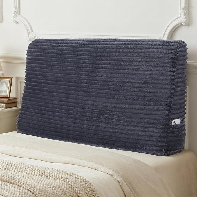 ENITYA Headboard Pillow Twin, 39"x24"x8" Dorm Headboard for Sitting up,Reading & Studying, Ergonomic Triangle Backrest with Removable Cover for Daybed, Grey