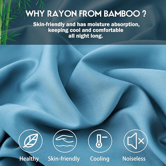 Pillowcases Standard Size 2 Pack, Cooling Viscose from Bamboo Pillow Cases with Envelope Closure, Cool & Breathable Pillow Cover for Hot Sleepers and Night Sweats, 20" x 26"