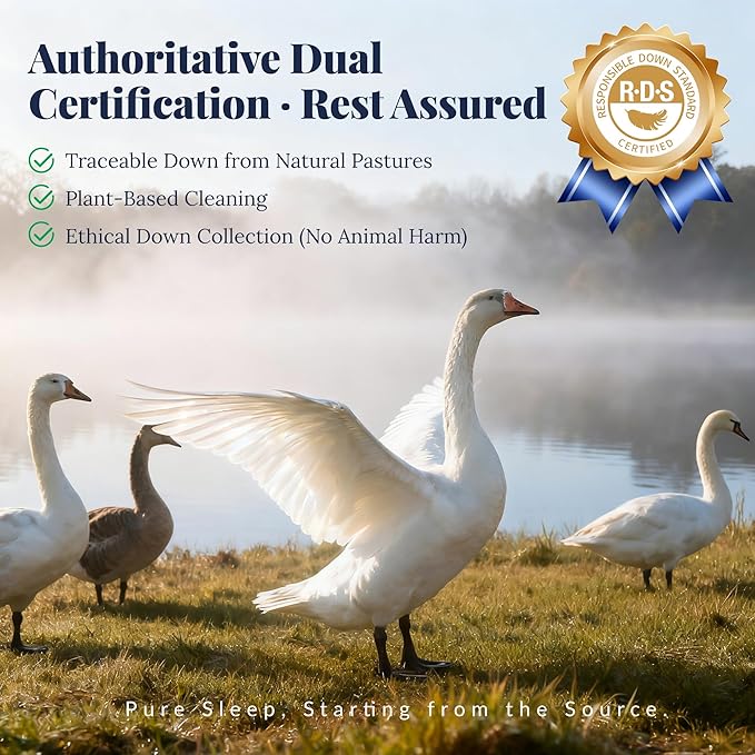 White Goose Down Pillow - Luxury Hotel Bed Pillow with 100% Natural 1000+ Fill Power Goose Feather Down Pillow for Sleeping, 700TC Cotton Shell, Standard Size- Soft, 1 Pack