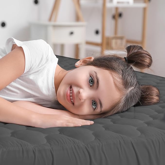 Utopia Bedding Waterproof Mattress Protector, Twin Mattress Pad, Noiseless Quilted Fitted Cover with Deep Pocket Stretches up to 16 Inches (Grey)