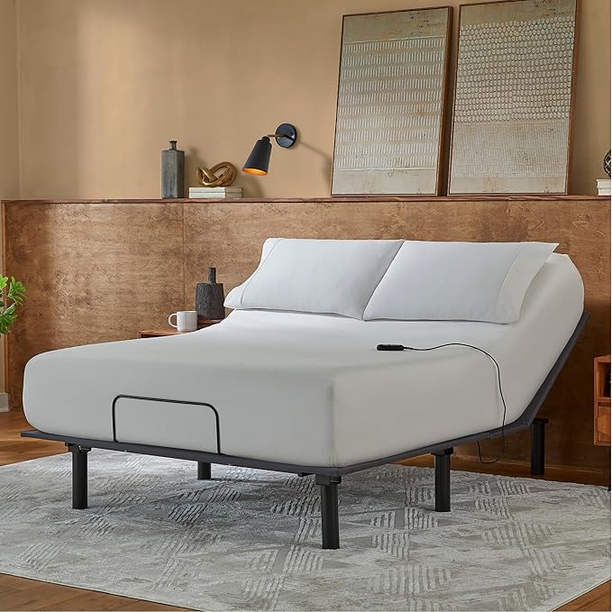 Serta baselogic Level 1 Adjustable Base Bed Frame - Twin XL - Head Adjustability, Wired Remote, Removable Legs for Zero-Clearance Design, and Foldable for Convenient Mobility and Storage