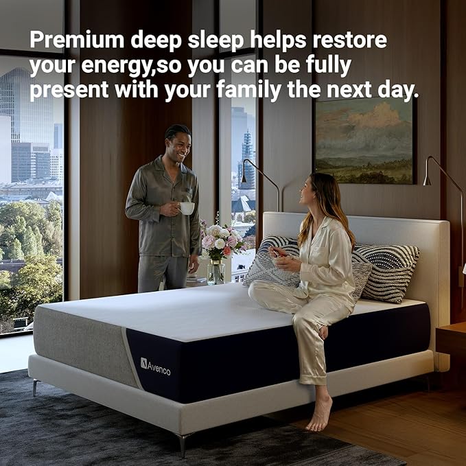 Avenco 12 Inch Twin Mattress with Open-Cell Foam for Breathable Comfort, Gel Memory Foam Twin Size Mattresses with Removable Cover, CertiPUR-US Certified Mattress in a Box