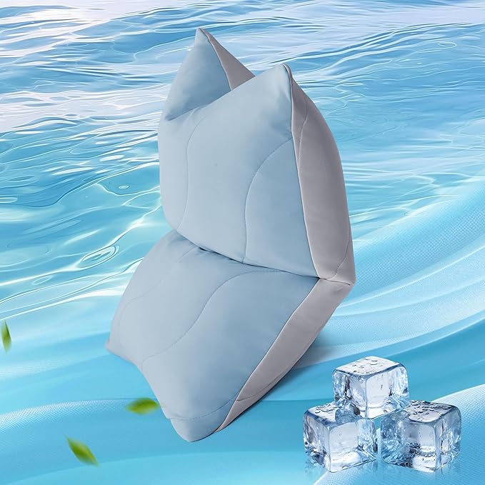 Three Geese Cooling Goose Feather Down Pillows Standard Size Set of 1, Q-Max>0.45, Cool Hotel Bed Pillows for Hot Sleepers, Washable Removable Cover, 20" x 26"