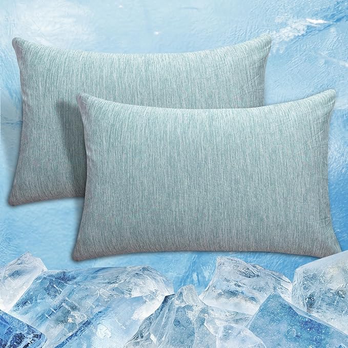 CHOSHOME Cooling Pillow Cases Zipper Pillow Covers Q-Max > 0.45 Zippered Pillowcases for Hot Sleepers, Soft, Breathable, Skin-Friendly, 4 Pack (Standard, 20"x26", Green)