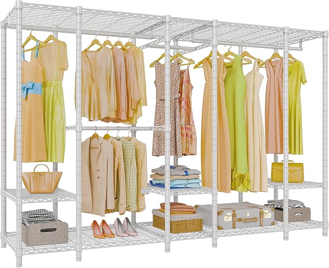 VIPEK V50 Closet Organizer System, Extra Large Heavy Duty Wardrobe Closet with Adjustable Shelves, Freestanding Clothing Rack for Bedroom, Walk-in Closet, Apartment, 1300 lbs Capacity, White
