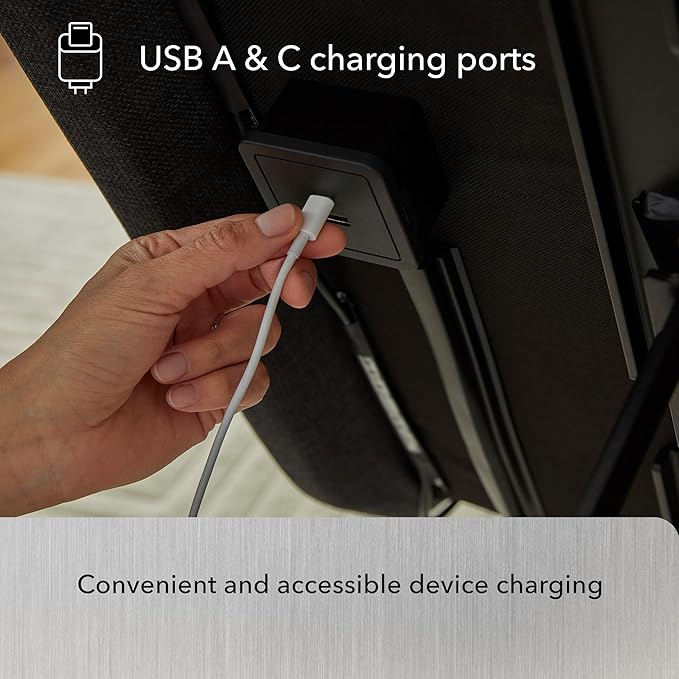 Serta baselogic Level 4 Adjustable Base Bed Frame - Twin XL - Head & Foot Adjustability, Wireless Remote, Zero-Gravity and Memory Presets, Dual Massage Setting, and USB A&C Charging Ports