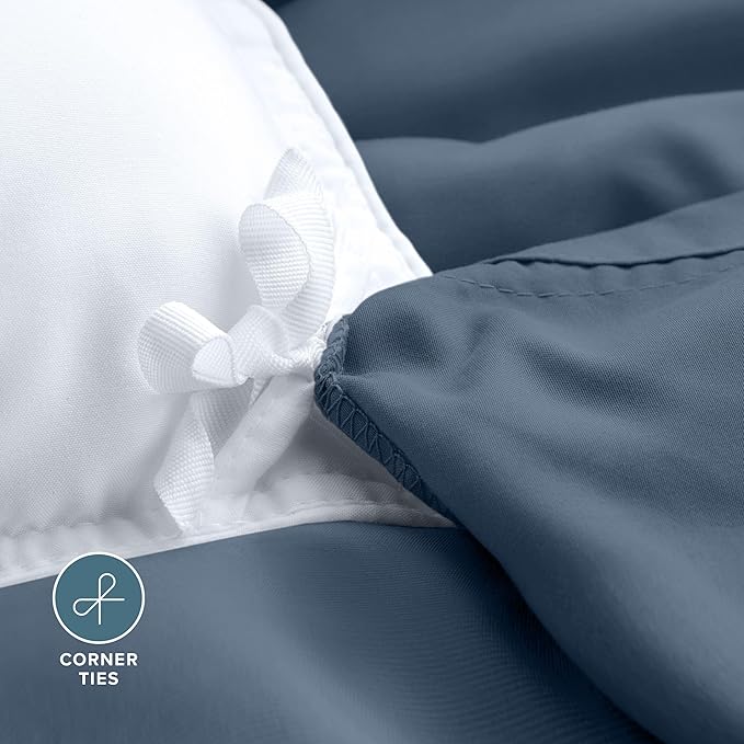 Bare Home Bedding Duvet Cover California King Size - Premium 1800 Super Soft Collection - Lightweight, Cooling - Soft Breathable Bedding Duvet Cover (Cal King, Bering Sea)