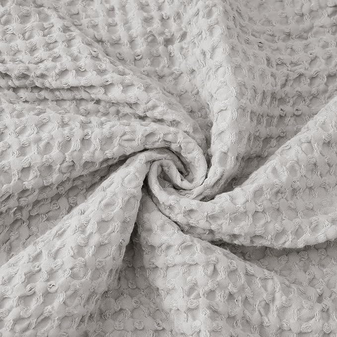 PHF Ultra Soft Waffle Weave Euro Shams Pillow Covers, No Filling, 2 Pack 26" x 26" Bed Cushion Covers, Breathable & Skin-Friendly Bed Pillow Shams for Stylish Home Decor, Light Grey