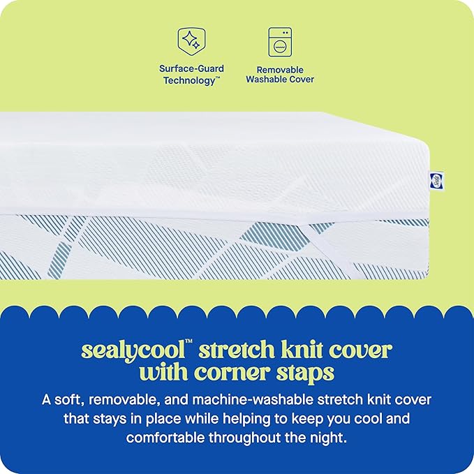 Sealy Dreamlife 3” Gel Memory Foam California King Mattress Topper with Cooling Cover, SealyComfort Gel Foam, SealyCool Stretch Knit Cover with Corner Straps