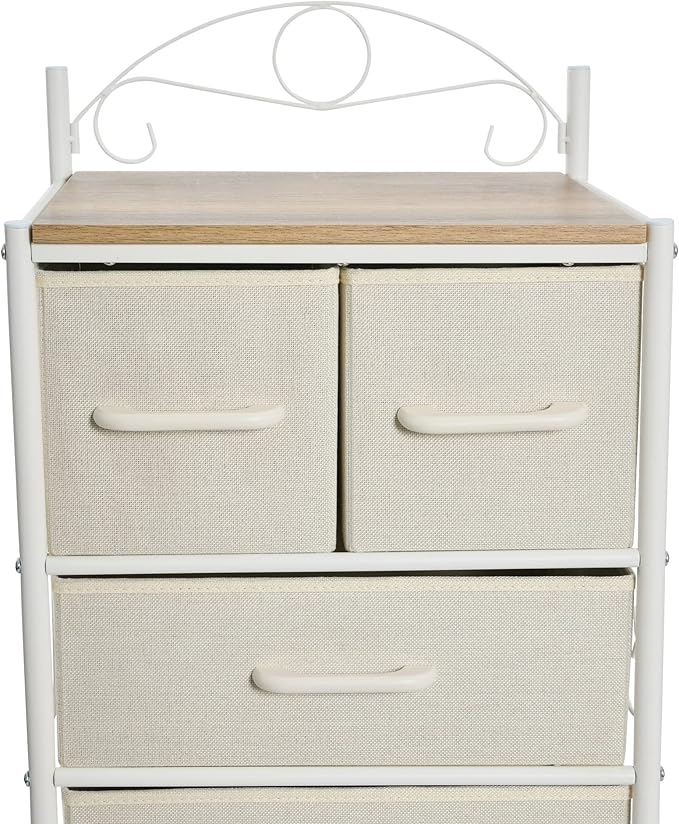 Household Essentials Coastal Oak and Iron 8-Drawer Dresser Tower