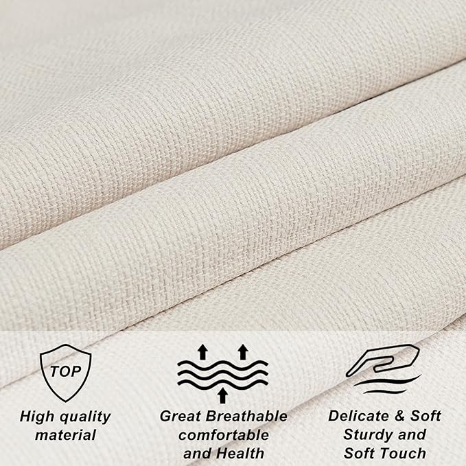 Furpopup Linen Upholstered Headboard Queen/Full Size Bed Tufted Button Headboard, Featuring High-Density Sponge Padding, Luxury Texture Easy Assembly Comfort and Style-Ivory