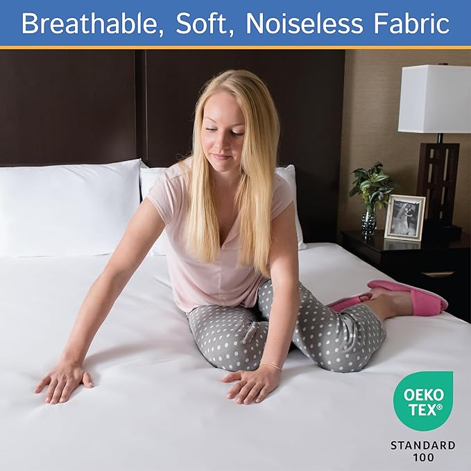 Split Queen Mattress/Box Spring Encasement 30" x 80" (2PCs) - Waterproof Zippered Protector Premium Quality Hypoallergenic Bed Cover Protects Against Dust - Breathable Smooth Fabric
