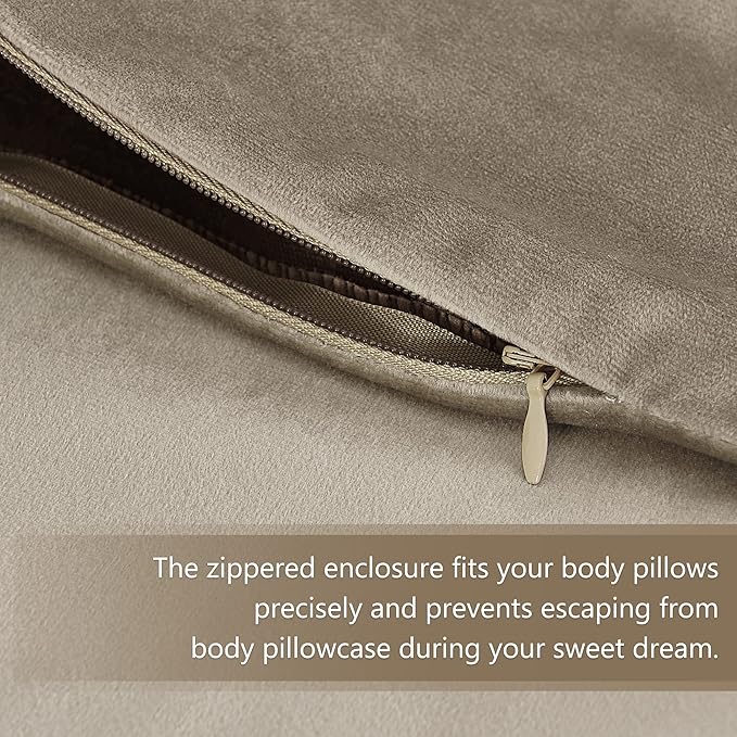 StangH Soft Velvet Pillowcase Bed Pillow Cover for Hair and Skin, Queen Size (Camel Beige, 20 x 30 inches) Set of 2, Luxury Warm Pillow Cover with Hidden Zipper