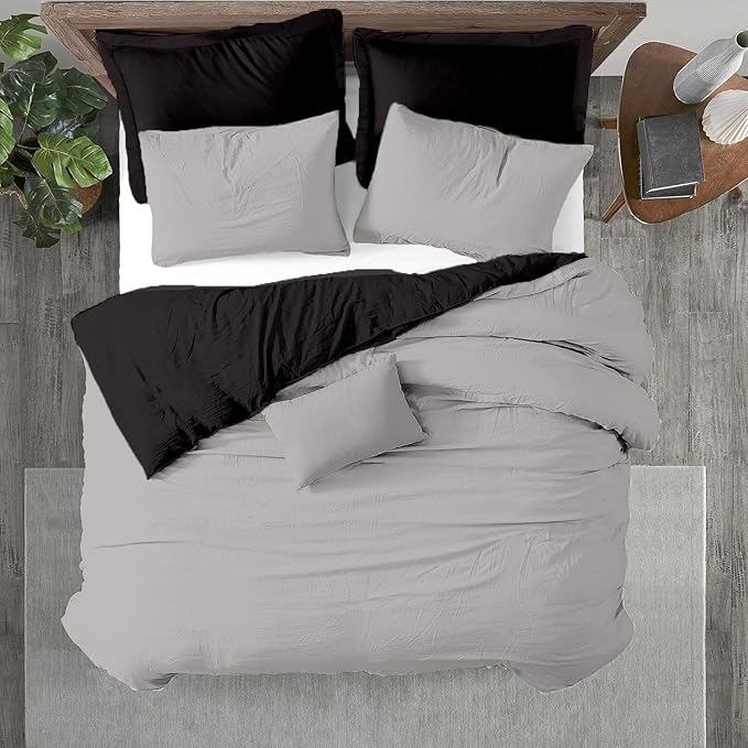 Kotton Culture Custom Duvet Cover-100% Egyptian Cotton 600 Thread Count Soft Breathable Durable Customizable Comforter Cover(Desired Dimensions)-Zipper Closure & 7 Internal Ties-Night's Shadow