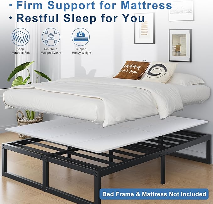 Lutown-Teen Bunkie Board California King Under Mattress High-Density Polymer Cal King Bunkie Board Anti-Sag, Breathable, Moisture Resistant, Noise Minimizing, White