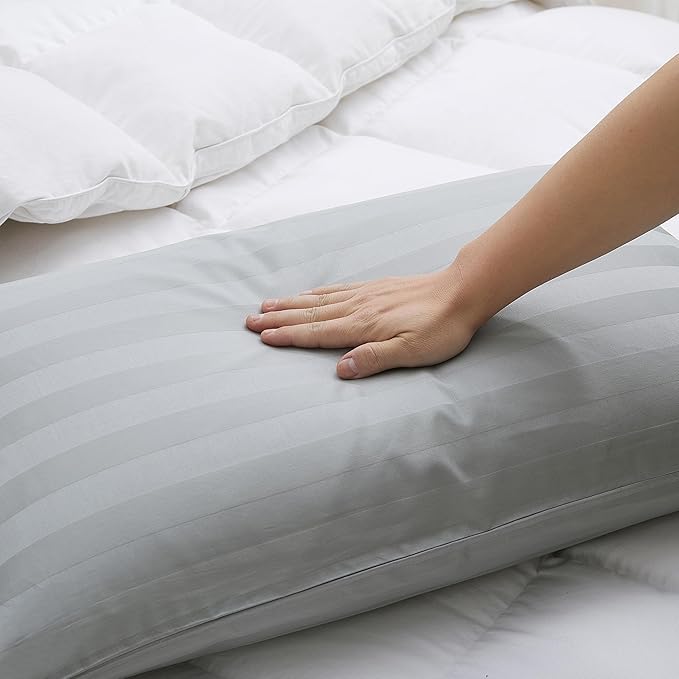 100% Cotton Classic Pillow Protectors with Invisible Zipper, 600 Thread Count Sateen Weave Soft and Breathable Pillow Cases, Protect Pillows from Dirt, Dust and Debris (Queen, 20"x30", Set of 2)