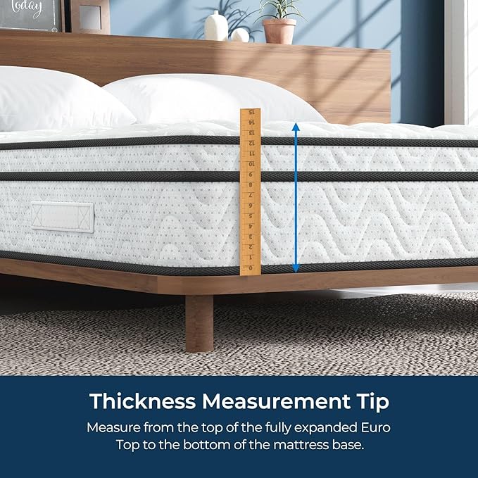 Vesgantti Mattress Queen Size 14 Inch, Fiberglass-Free | Cool Sleep Hybrid Mattress in a Box - Memory Foam & Pocket Springs, Ergonomic Design, Pressure Relief, Medium Firm Feel, 60"×80"×14"