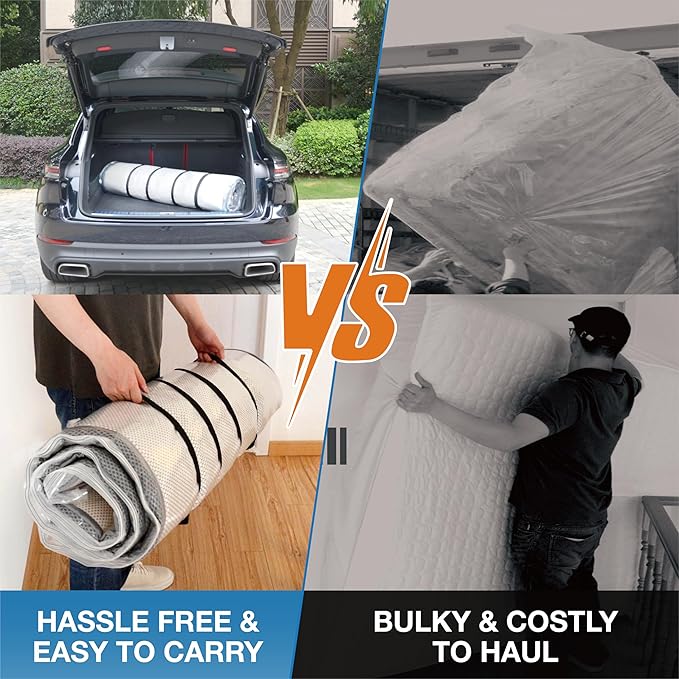 Storage Logic Foam Mattress Vacuum Bag with 4 Adjustable Packing Straps for Moving, Storage, Shipping, Vacuum Seal Mattress Bag with Packaging Straps (King/Cal-King)