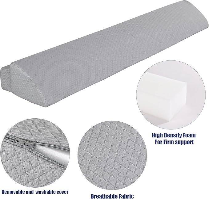 HOMBYS Wedge Pillow Headboard for Bed Gap,Foldable Bed Wedge Gap Filler King Size,Matterss Gap Filler,Multi Functional Bed Crack Pillow, Large King 76"x10.6"x6" or Gap Between (0-10")