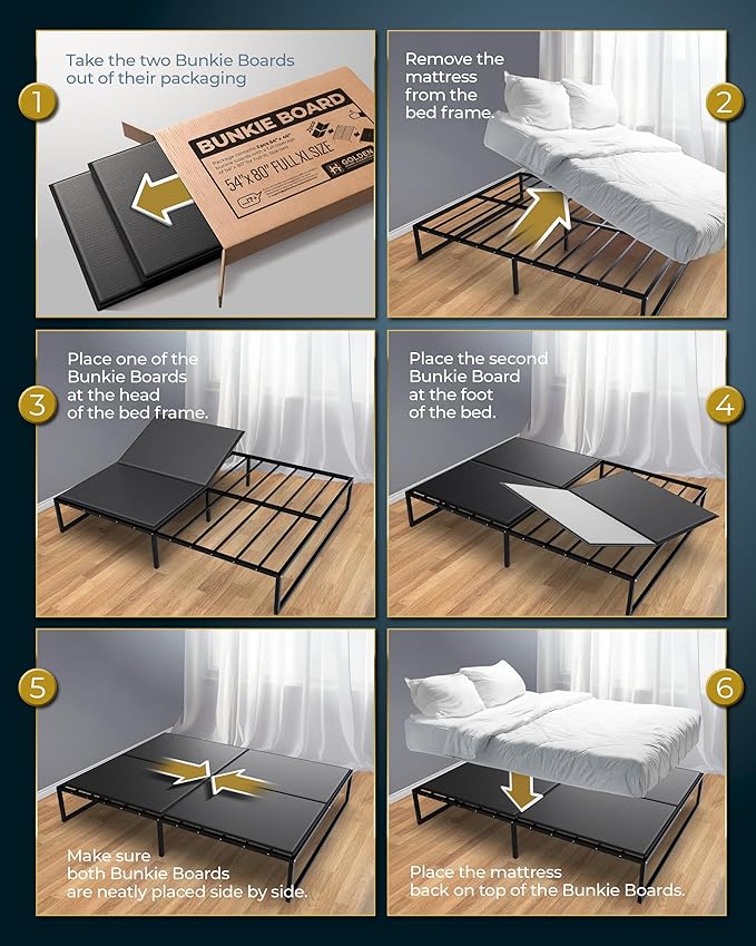 Golden Home Essentials Premium 10mm Full XL Size Bunkie Board (54" x 80") – Slim Low-Profile Mattress Support – Quiet, Moisture-Resistant, Lightweight Bed Board for Platform & Slatted Frames