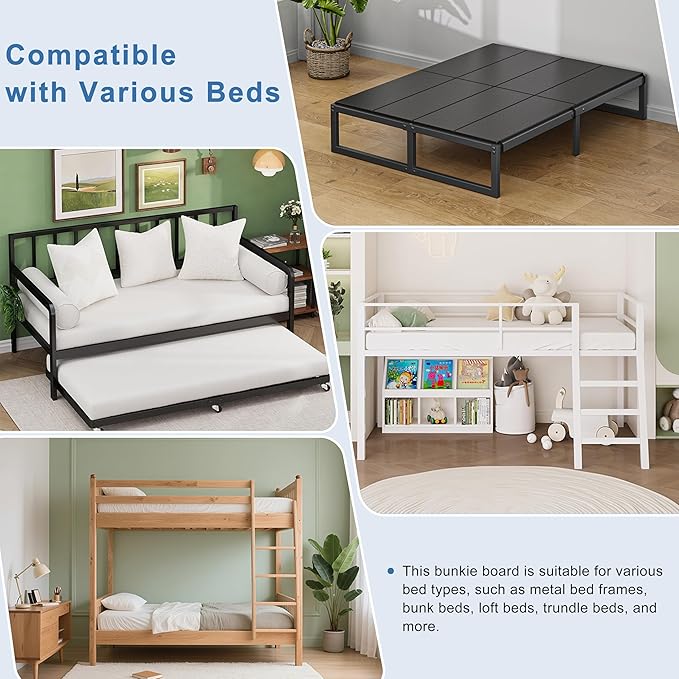 Lutown-Teen Bunkie Board Full Under Mattress High-Density Polymer Full Size Bunkie Board Anti-Sag, Breathable, Moisture Resistant, Noise Minimizing
