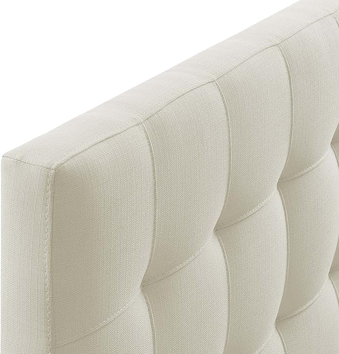 Modway Lily Tufted Linen Fabric Upholstered King Headboard in Ivory