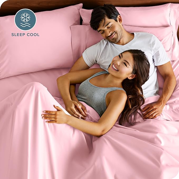 Bare Home Microfiber Pillow Cases - Standard/Queen Size Set of 2 - Cooling Pillowcases - Double Brushed - Light Pink Pillowcases 2 Pack - Easy Care (Standard Pillowcase Set of 2, Light Pink)