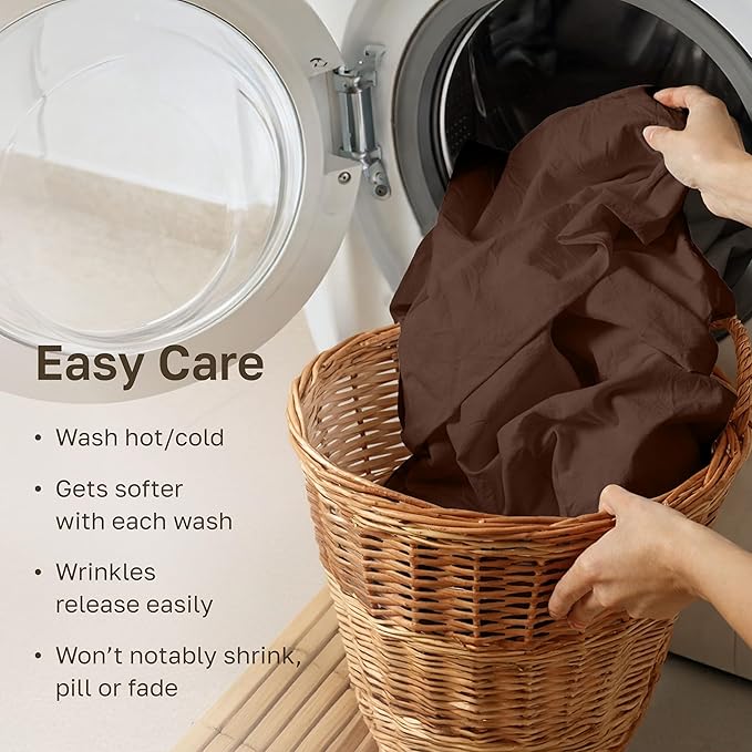 California Design Den Cotton King Pillowcase Set - 400 Thread Count, 100% Cotton Sateen Pillowcases, Set of 2 Pillow Covers, Soft and Breathable - Espresso Chocolate Brown