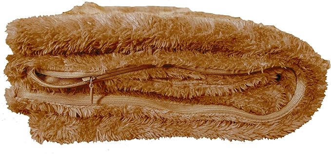 Extra Soft Body Pillow Cover, Sherpa/Microplush Material, 20x54 Inches, Zipper Closure (Caramel)