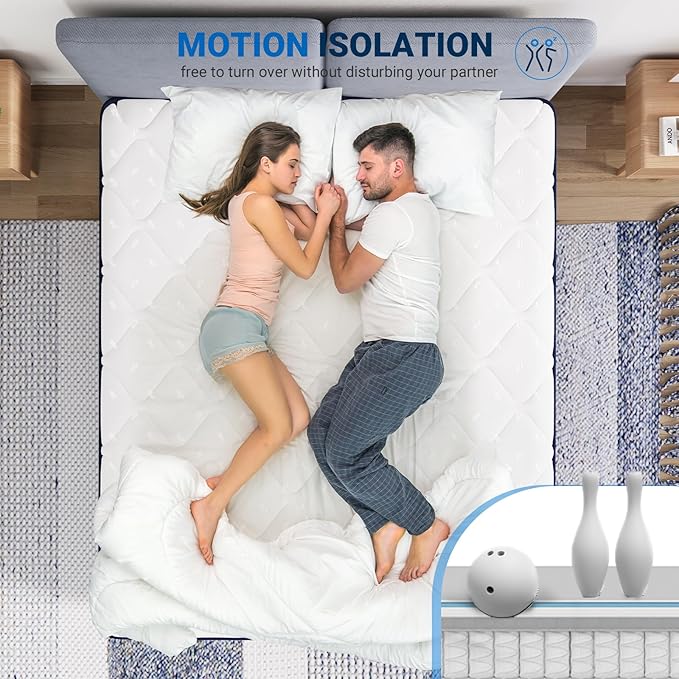 Avenco Full Mattress, 10 Inch Hybrid Full Size Mattresses in a Box, Colchones Full Size with Comfort Foam and Pocket Coils for Pressure Relief Motion Isolation