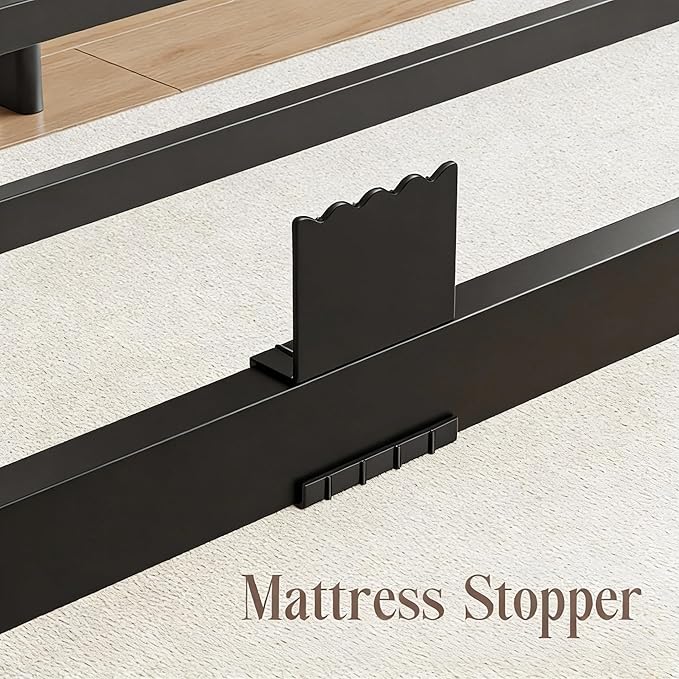 Metal Bed Frame Queen Size, 14 Inch 3000 lbs Heavy Duty Platform Bed Frames Noise Free No Box Spring Needed, Easy Assemble Sturdy Bedframe with Storage