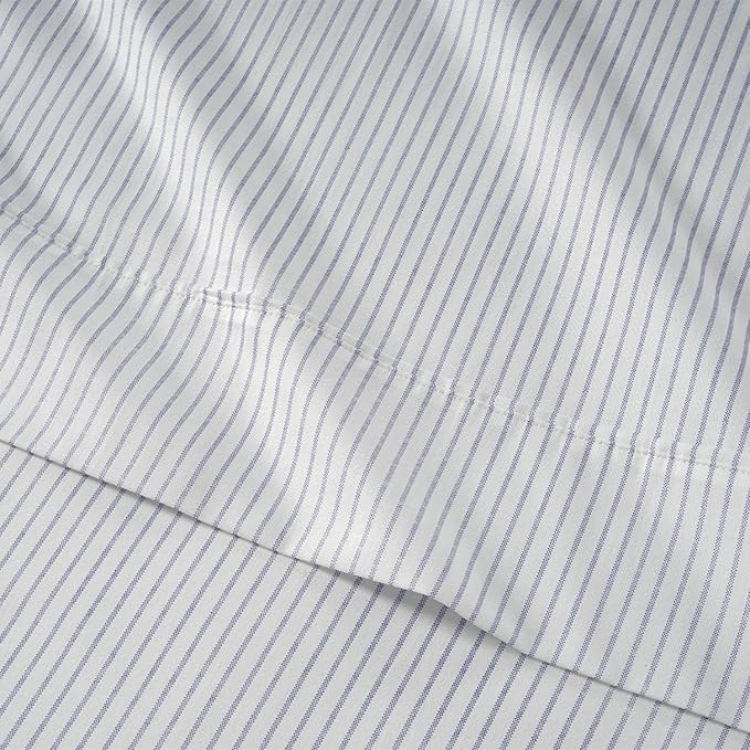 LANE LINEN 100% Cotton Sheets King Size – 450 Thread Count King Size Bed Sheets, Hotel Luxury Soft Silky Sateen Weave, Durable for Year Round Use, Fully Elasticized 15" Deep Pocket – Tickling Stripe