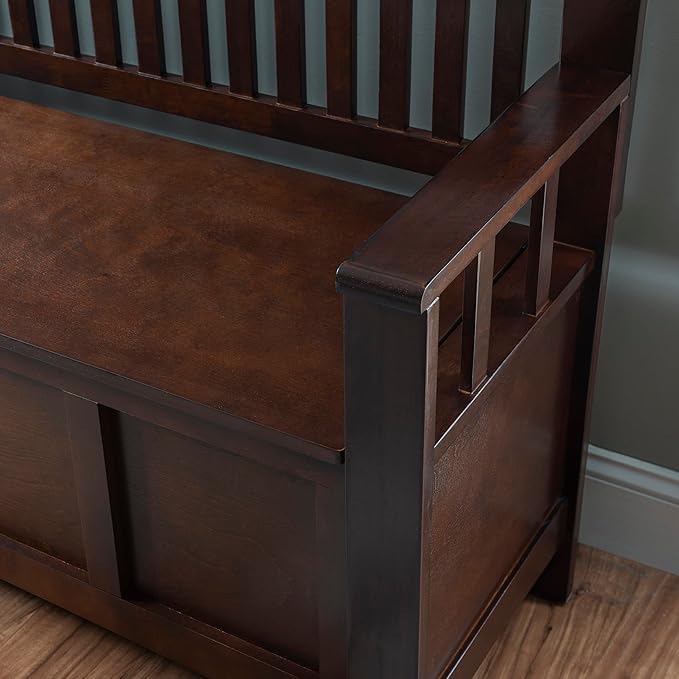 Linon Home Dcor Linon Home Decor Cynthia Storage Bench, 50"w x 17.25"d x 32"h, Walnut