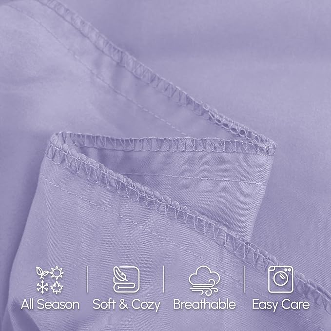 Elegant Comfort Luxury Ultra-Soft 1-Piece Body Pillowcase - 1500 Premium Hotel Quality Microfiber Double Brushed - Wrinkle Resistant, Body Pillowcase Size, Lilac