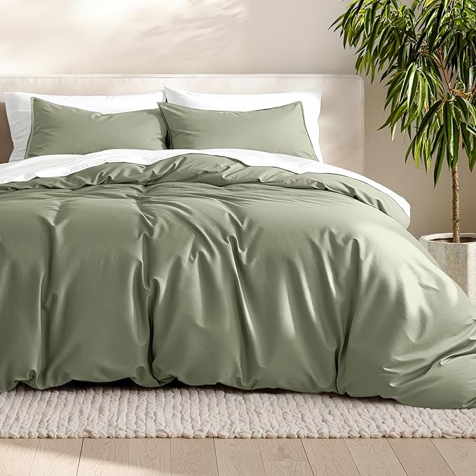 Bare Home Bedding Duvet Cover California King Size - Premium 1800 Super Soft Collection - Lightweight, Cooling - Soft Breathable Bedding Duvet Cover (Cal King, Sage)