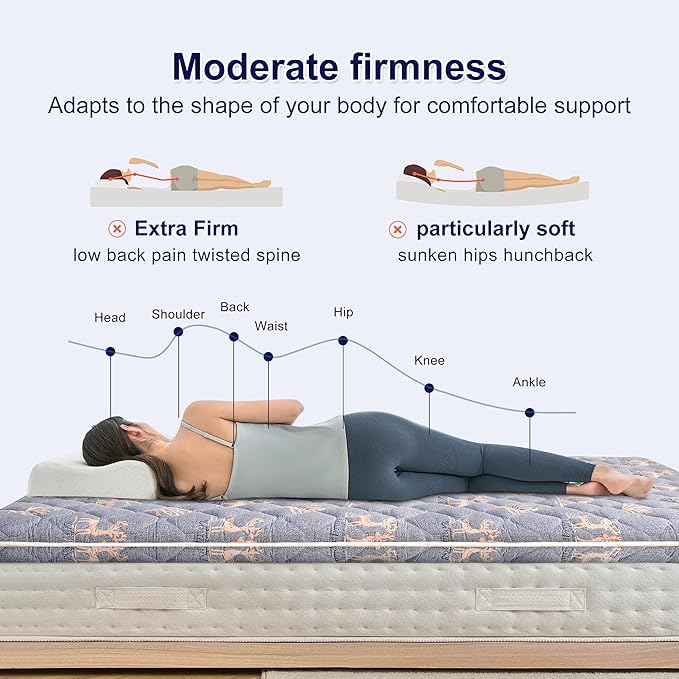 Lillibearas Premium Foam Full Mattress Topper -Thick 9-Layer Modern Comfort Topper, 60-mil Foam-Back Pain Relief & Comfort Support, Breathable & Hypoallergenic