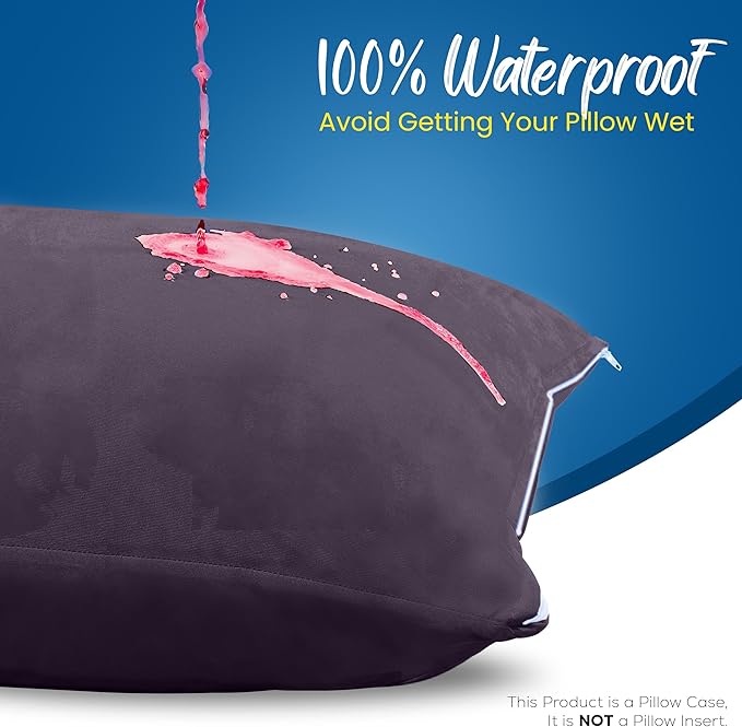 Utopia Bedding Premium 100% Waterproof Pillow Protectors with Zipper Queen Size (Set of 4), Bed Bug and Dust Mite Proof Zippered Pillow Covers, Pillow Encasement Cases, Purple