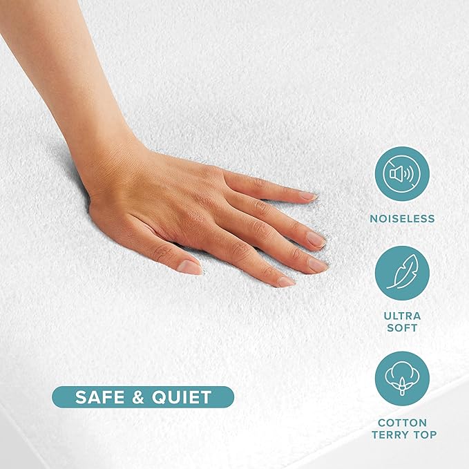 Bare Home Twin Extra Long Mattress Protector - 100% Waterproof & Breathable - Cooling Mattress Cover - Protects Against Spills - Vinyl Free - Dorm Essentials - Protect Your Mattress (Twin XL, White)