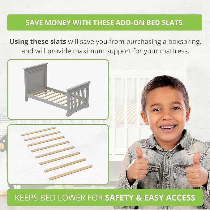 CC KITS Bed Slats for Twin, Full, Queen & King Sizes - Bed Slat Under Mattress Support - Bunkie Board - Box Spring & Mattress Platform Foundation Replacement - Set of 8 Slats (Twin - 39")