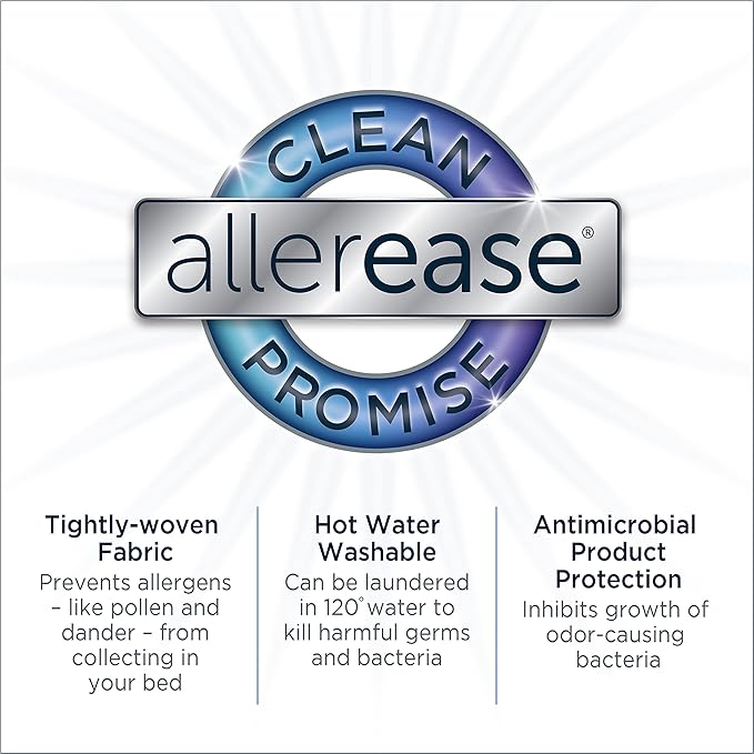 AllerEase Waterproof Mattress Protector Stain Protection Twin Particle Barrier Hot Water Washable Machine Washable Durable Zippered Knit Mattress Cover Stretch Corners (White)